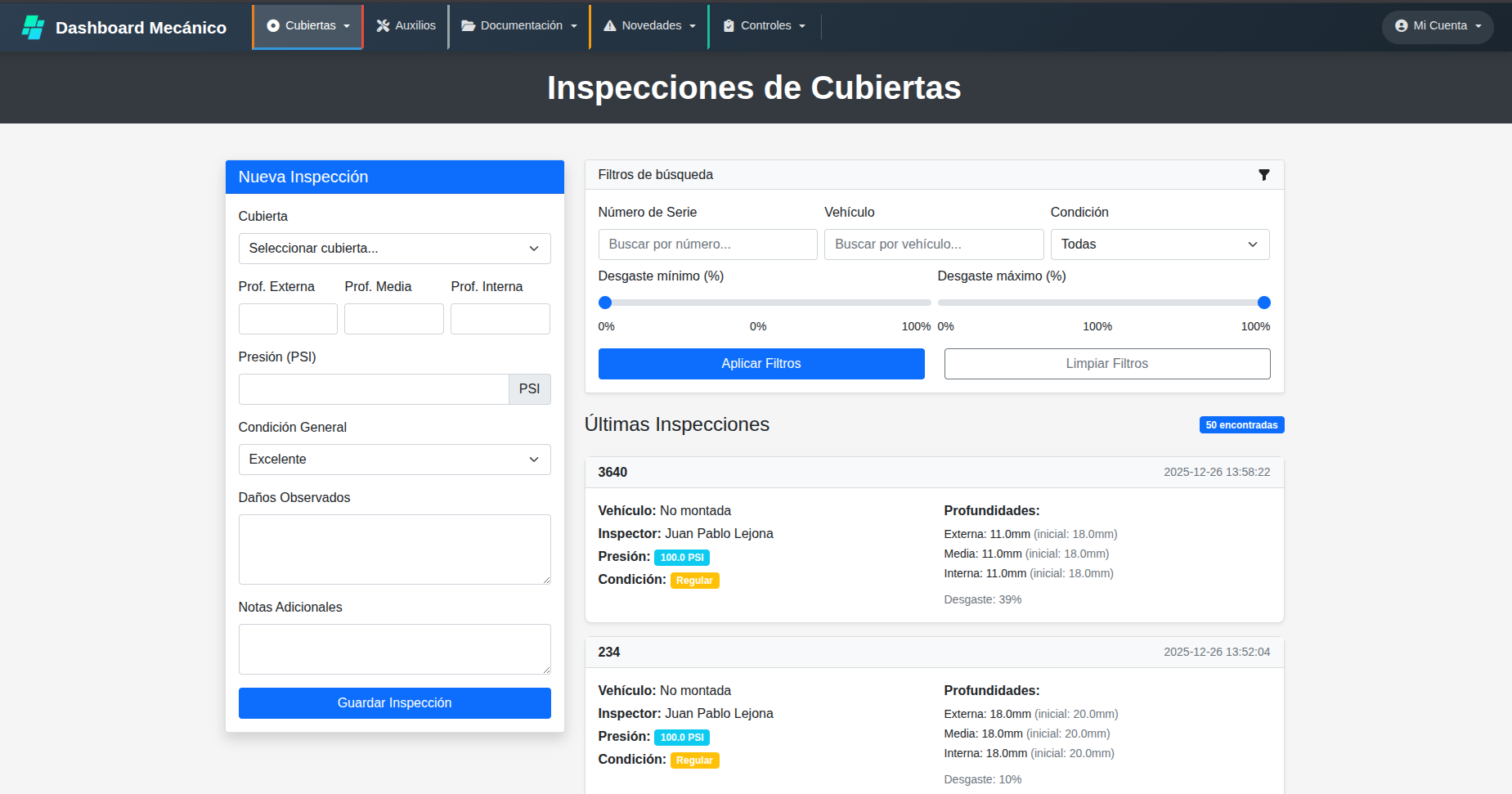 Inspecciones de cubiertas